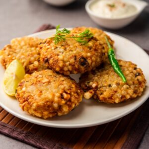 Sabudana Vada with Aloo Jhol